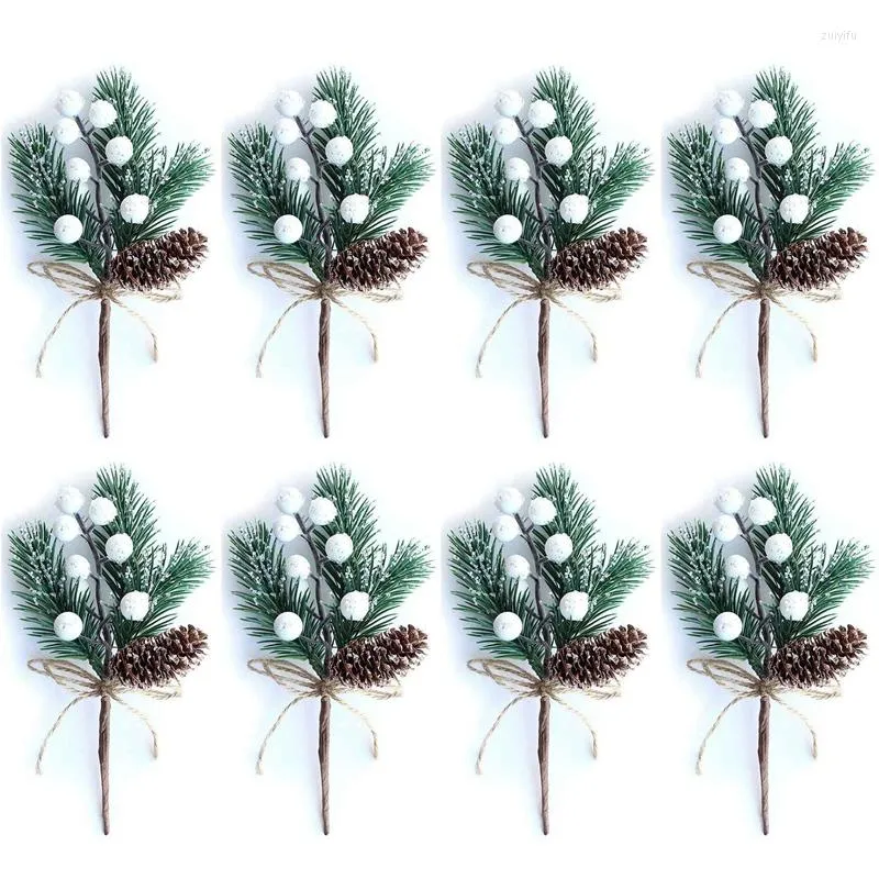 Flower Christmas Ornaments White Christmas Berries/Berry Stems Pine  Branches &Amp; Artificial Cones/White Holly Spray/Wreath Picks For Decor  From Zuiyifu, $10.37